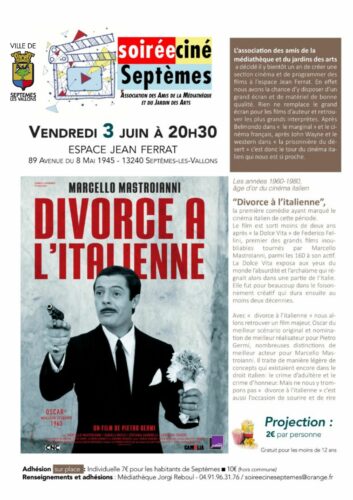 Soirée cinéma « divorce à l’Italienne »