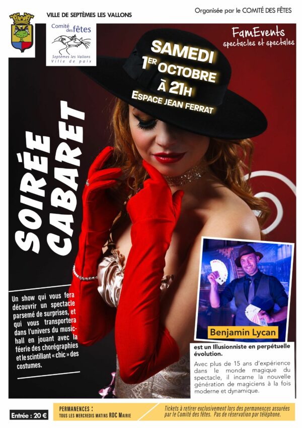 Soirée Cabaret : samedi 1er octobre
