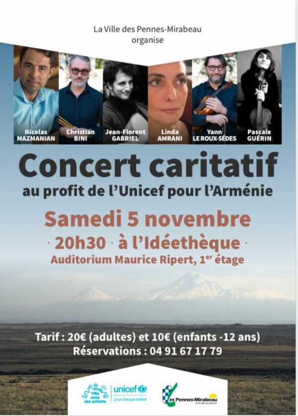 Concert caritatif au profit de l'Unicef pour l'Arménie