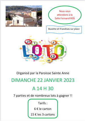 Loto de la Paroisse Sainte-Anne