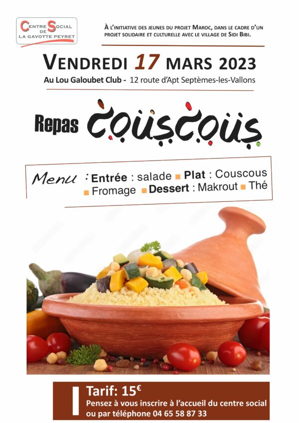 Couscous : repas solidaire 17 mars