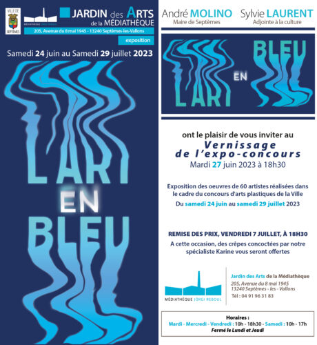 Concours d’arts plastiques « L’art en bleu » – vernissage mardi 27 juin