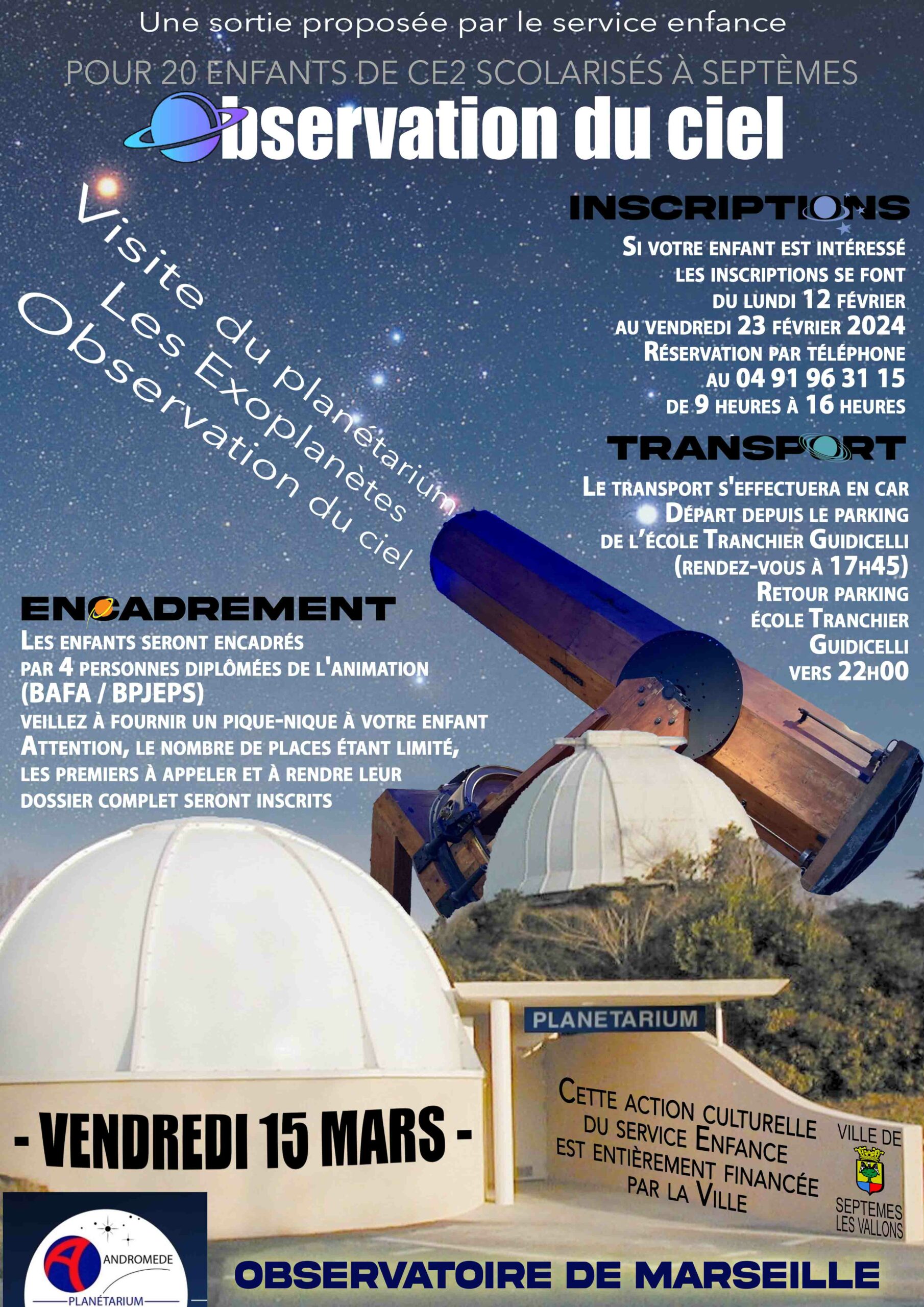 Sortie enfance à l’observatoire de Marseille