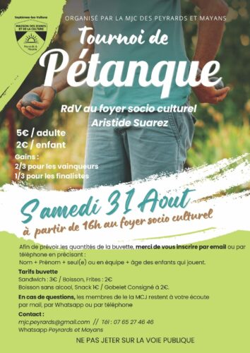 Tournoi de pétanque de la MJC des Peyrards