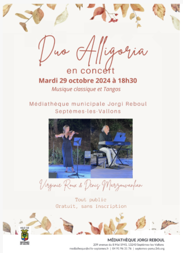 Concert classique piano et violon par le duo Alligoria