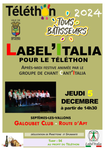 Label’Italia chante pour le Téléthon