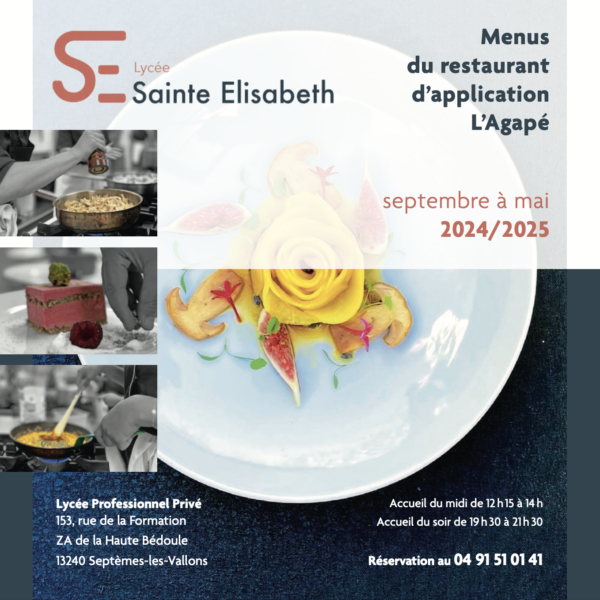 Restaurant d'application L'Agapé : retrouvez les menus 2025 !