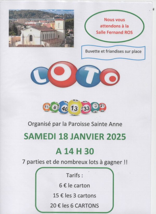 Loto de la paroisse 18 janvier