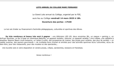 Loto du collège Marc Ferrandi