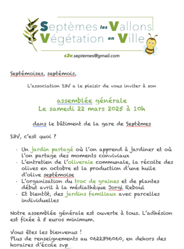 Assemblée générale de l’association S3V