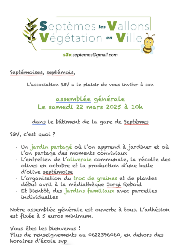 Assemblée générale de l'association S3V