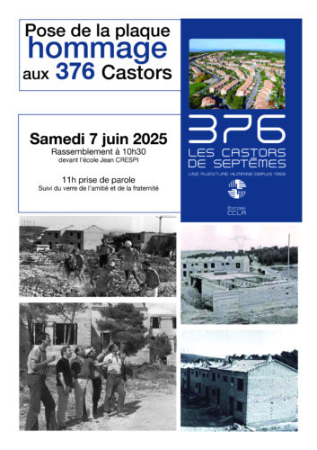Pose de la plaque hommage aux 376 Castors