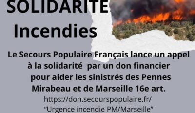 Appel à solidarité pour aider les sinistrés des incendies