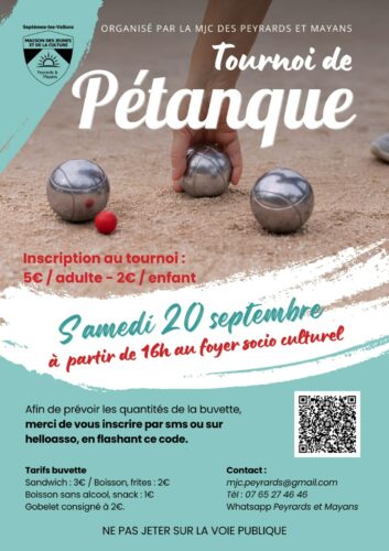 Tournoi de pétanque de la MJC des Peyrards et Mayans