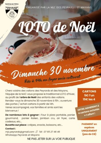 Loto de Noël de la MJC des Peyrards