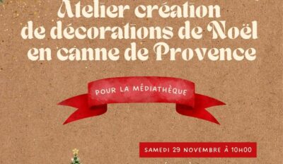 Atelier de création de décos de Noël en canne de Provence