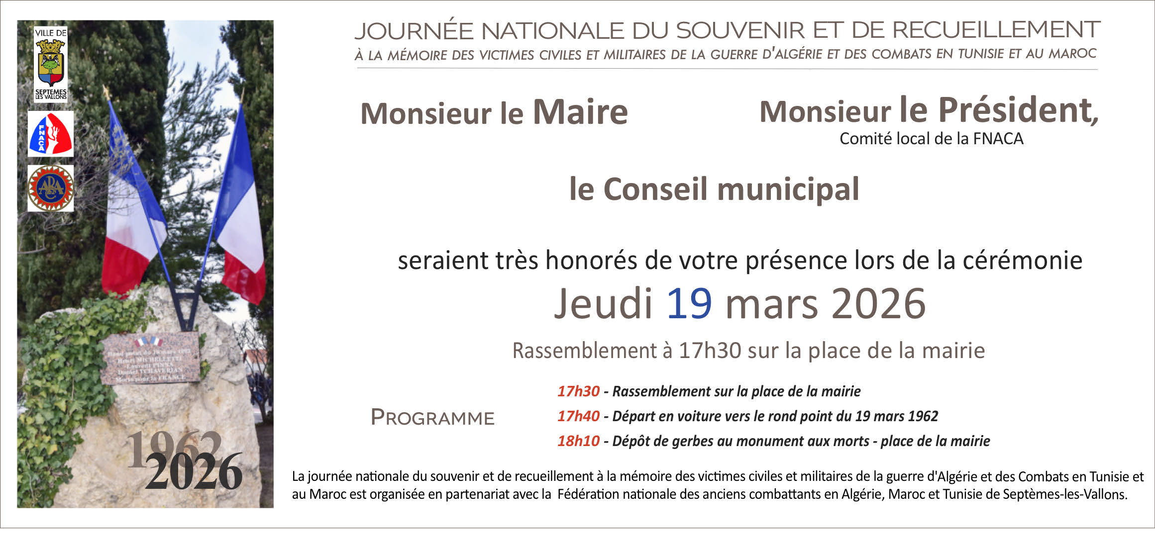 Commémoration du 19 mars 1962