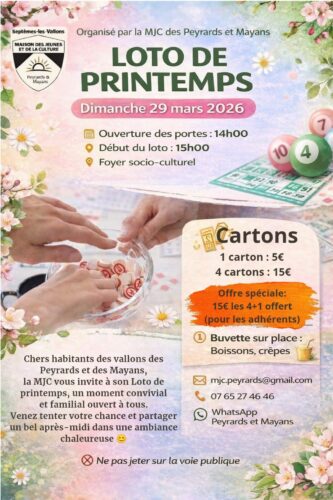 Loto de Printemps de la MJC des Peyrards/Mayans