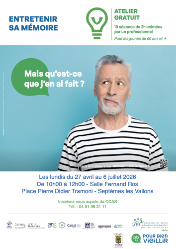 Atelier gratuit “entretenir sa mémoire” 10/10