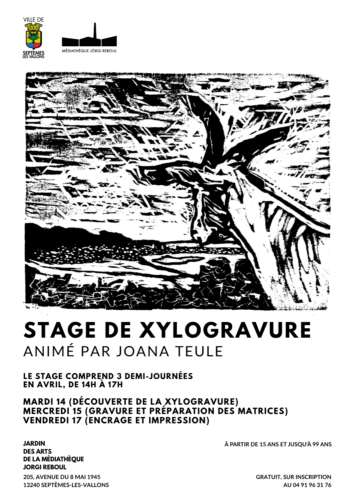 Stage de xylogravure animé par Joana Teule